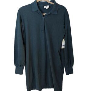 NWT Tuckernuck June Bug Green Long Sleeve Polo Dress Pockets - Sz XS S